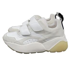 Stella McCartney Women Size 35 White Eclypse Hook & Loop Platform Sneakers